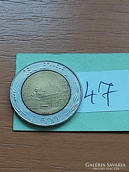 Italy 500 lira 1988, bimetal 47