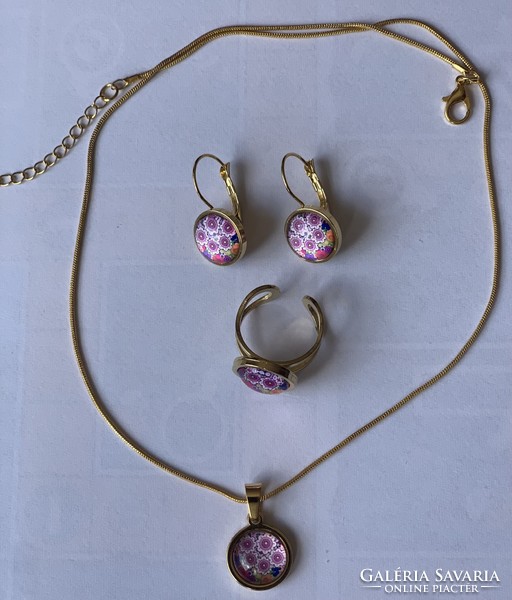 Spring flowers jewelry set