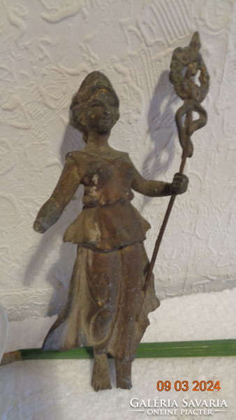 Female metal figure, anno... It was the top decoration of a watch, 15 cm