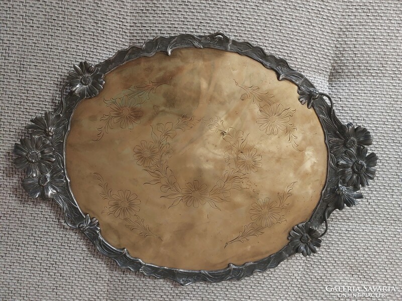 (K) art nouveau tray larger size 53x38 cm argentor 0x