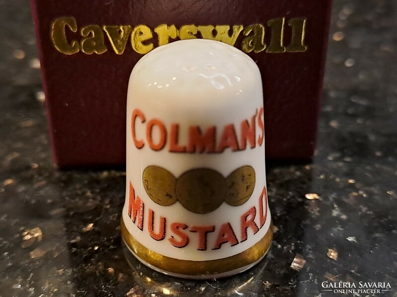 Caverswall colmans mustard vintage angol porcelán gyűszű