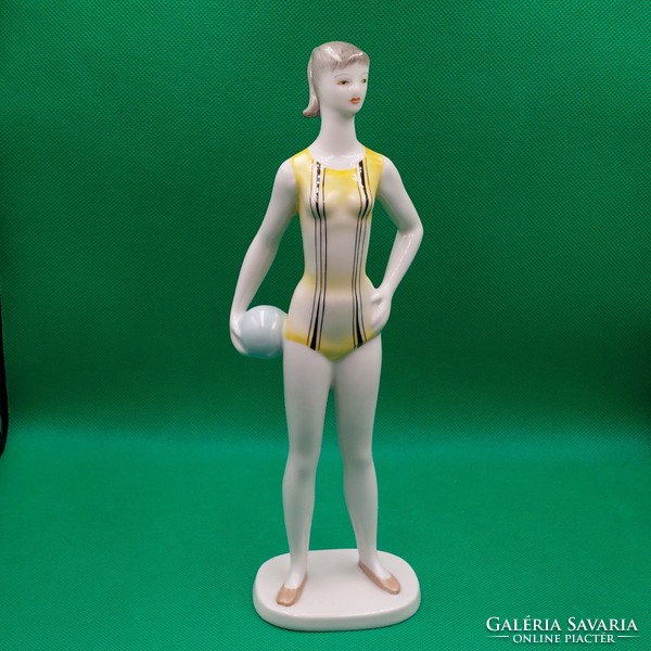 Béla Balogh Hólloháza ball girl porcelain figure