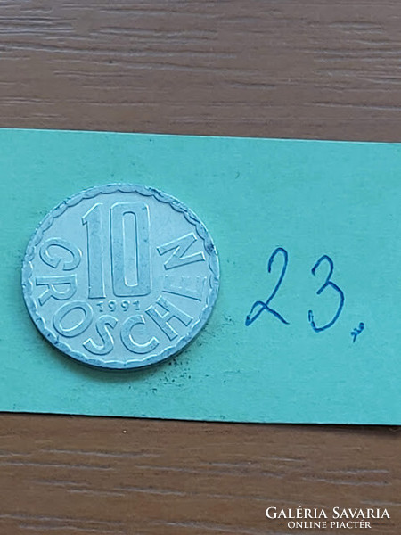 AUSZTRIA 10 GROSCHEN 1991   ALU.  23