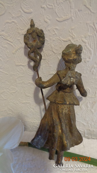 Női fém figura  , anno... egy óra csúcs dísze volt , 15 cm
