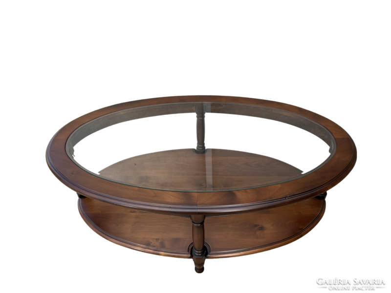 Antique style two-level large coffee table