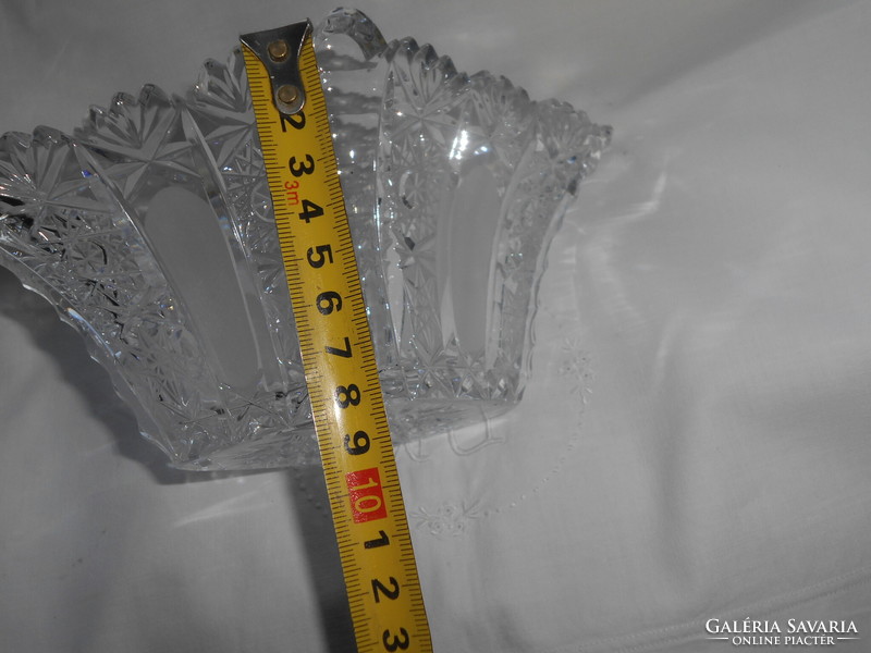 Lead crystal rhombus-shaped centerpiece in beautiful condition, offering bowl - heavy, massive piece