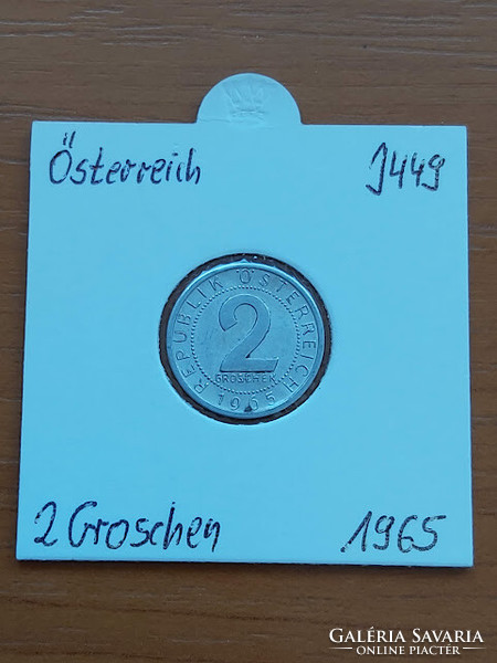Austria 2 groschen 1965 alu. In a paper case