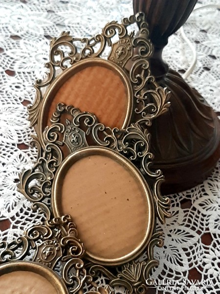 Baroque style copper or bronze oval photo frames 3 in one