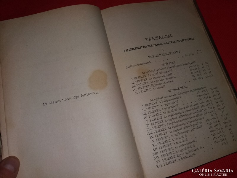 1875 Geleji Katona István :Egyházi kánonok egyházjogi könyv Szatmári Reform. Egyházmegye