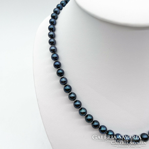 Blue cultured pearl necklace - ek88