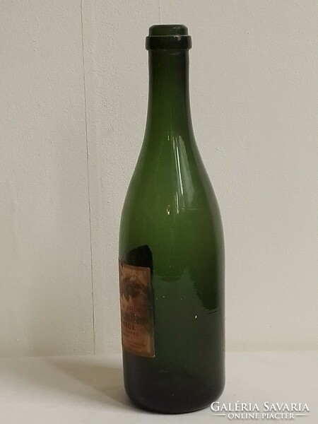 Antik régi Patent C Törley pezsgős üveg palack Csemege Valódi Erdei Málnaszörp címkével nosztalgia