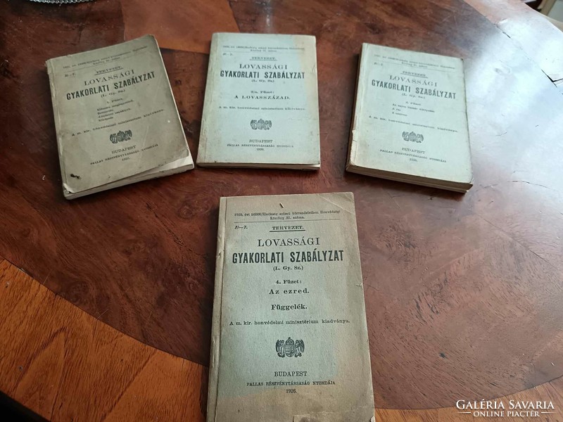 Cavalry practice regulations, 4 booklets, 1. 2. 2/A and 4. With all attachments, complete, rare piece