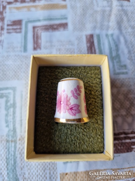 English porcelain thimble in original box