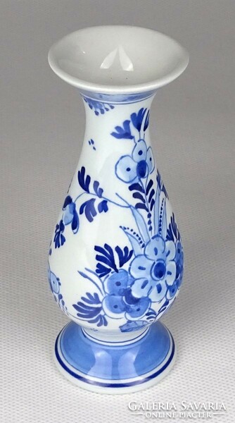 1Q857 Régi Holland DELFT virágmintás porcelán váza ibolyaváza 11.5 cm