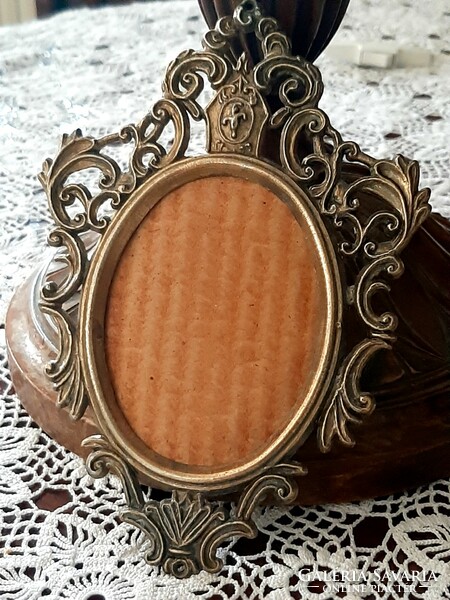 Baroque style copper or bronze oval photo frames 3 in one