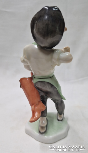 Hand-painted porcelain figure of Herend, shoemaker, cobbler's apprentice or cobbler, in perfect condition