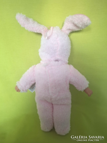 Doll with bunny ears, dressable, in a pink dress (new!) for Andrea!