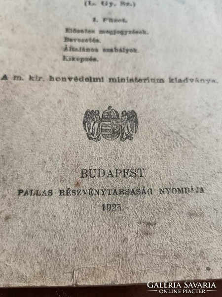 Lovassági gyakorlati szabályzat, töredék 1925-ből, hátsó fedőlap hiányzik, I. -es füzet