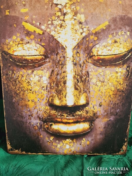 Buddha dekorációs  Vintage fém tábla ÚJ! (45-7381)