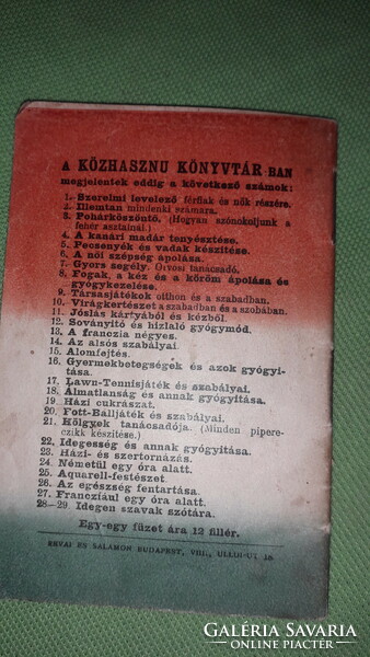 1900. Cca antique Gyula of Hevesi: the library of good manners and public use 30. Sz. According to the pictures, the book is a Pfeifer elf