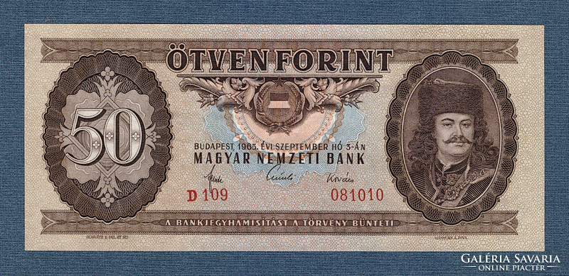 50 Forint 1965 aUNC A Kádár korszak 1. Kiadása