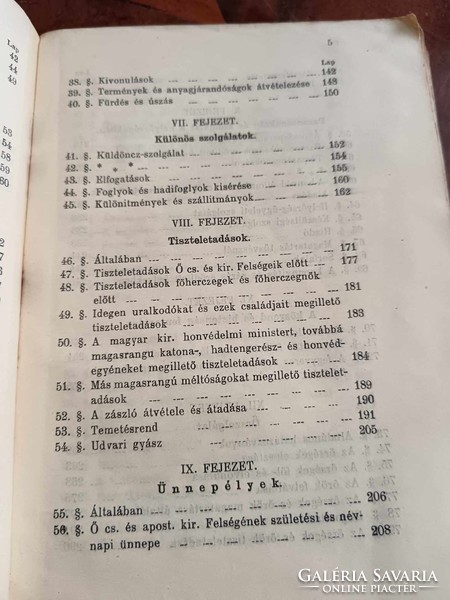 SZOLGÁLATI SZABÁLYZAT A MAGYAR KIRÁLYI HONVÉDSÉG SZÁMÁRA. I. RÉSZ. 1916-ból, vászon kötéssel