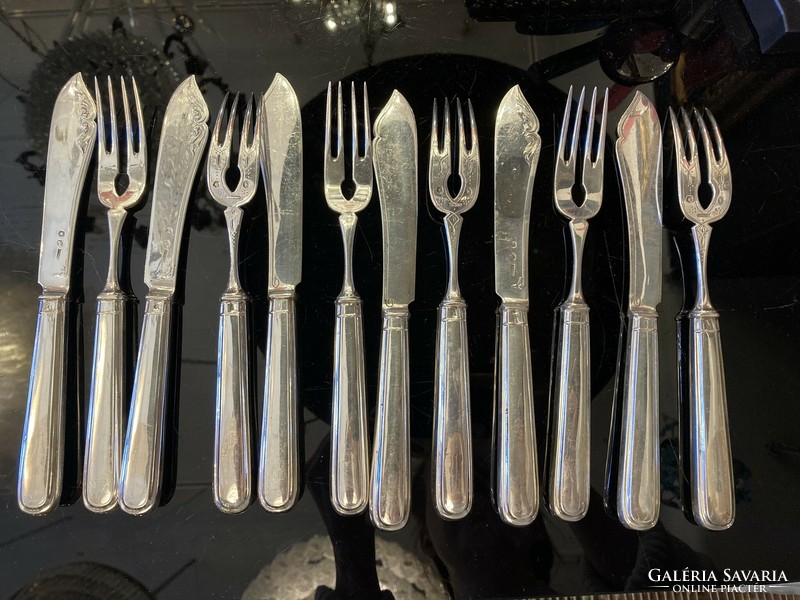 Silver Viennese fish set for 6 people