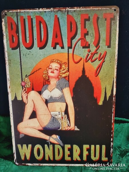 Budapest Vintage fém tábla ÚJ! (88)