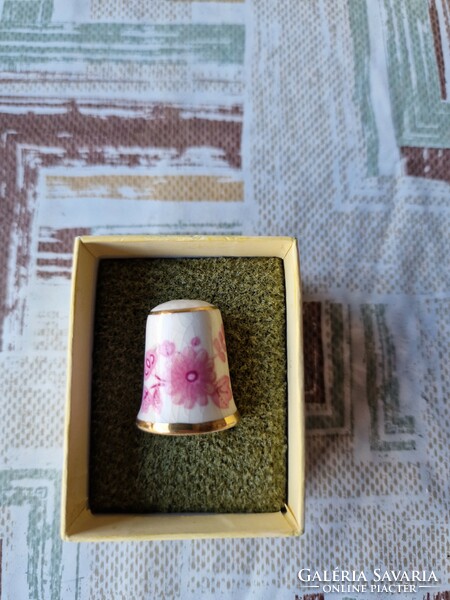 English porcelain thimble in original box