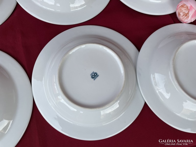 Retro 8 db Alföld Alföldi  menzamintás kék csíkos mélytányérok  tányérok tányér nosztalgia darab