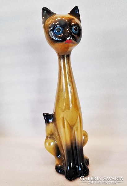 Retro Dutch Jema ceramic Siamese cat, 25 cm high