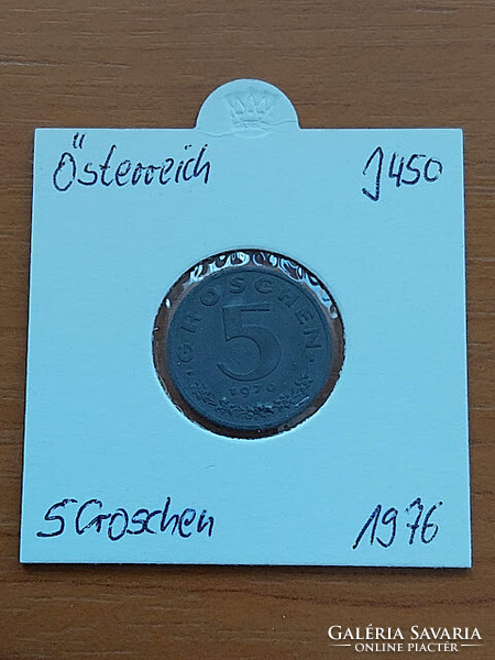 Austria 5 groschen 1976 zinc, in paper case