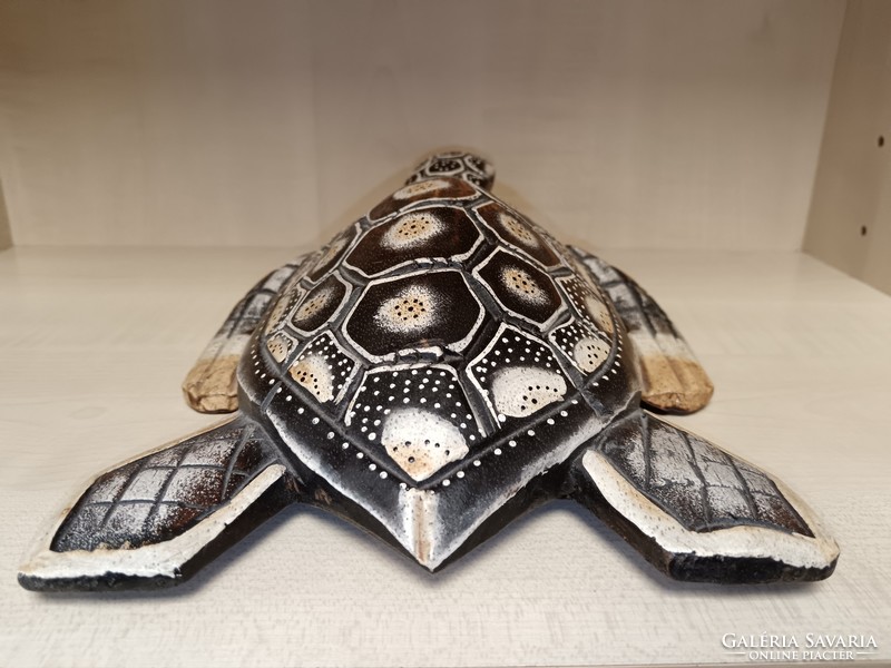 Carved wooden turtle