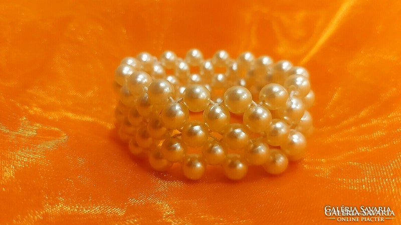 5-row white pearl bracelet