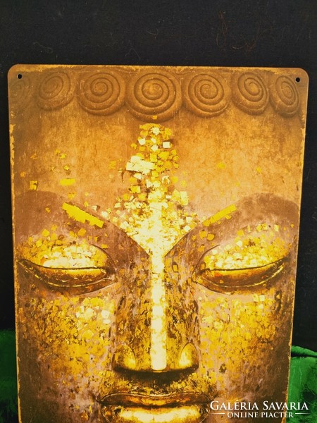 Buddha dekorációs  Vintage fém tábla ÚJ! (45-7381)