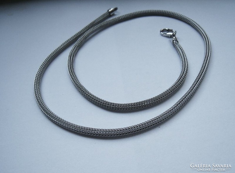 Silver Snake Indonesian Woven Collar Necklace New!
