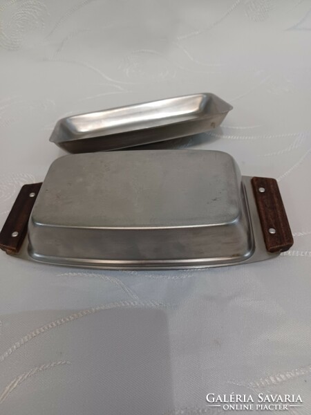 Retro metal butter dish