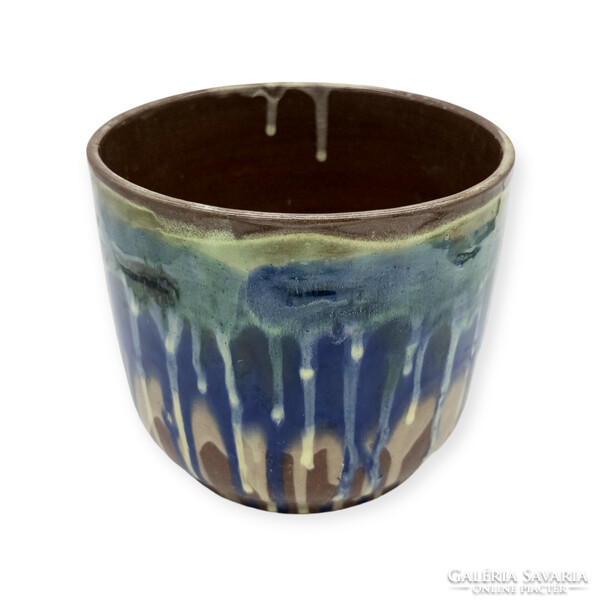 Városlőd ceramic pot with continuous glaze