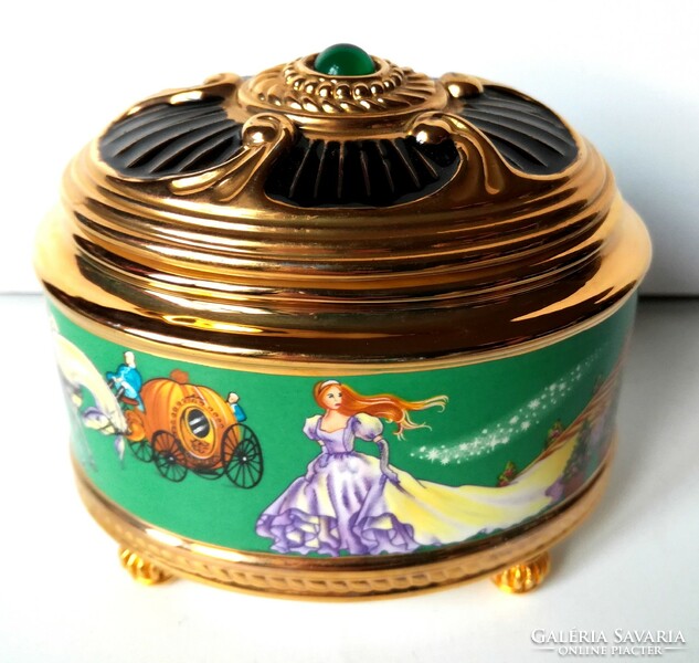 Faberge porcelain Cinderella music box, bonbonnier