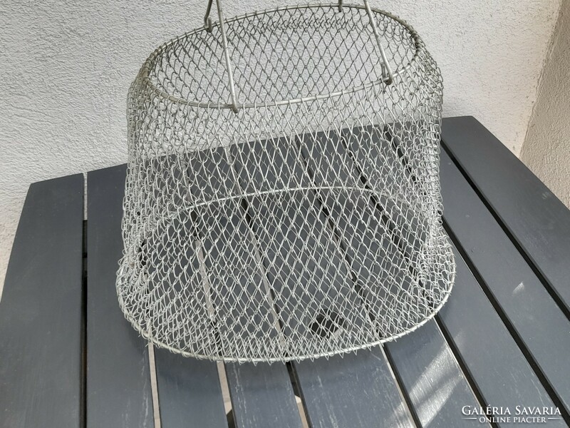 Retro folding market metal mesh shopping basket