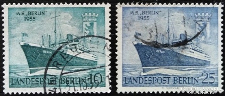 Bb126-7p / Germany - Berlin 1956 christening of the ship Berlin stamp set stamped