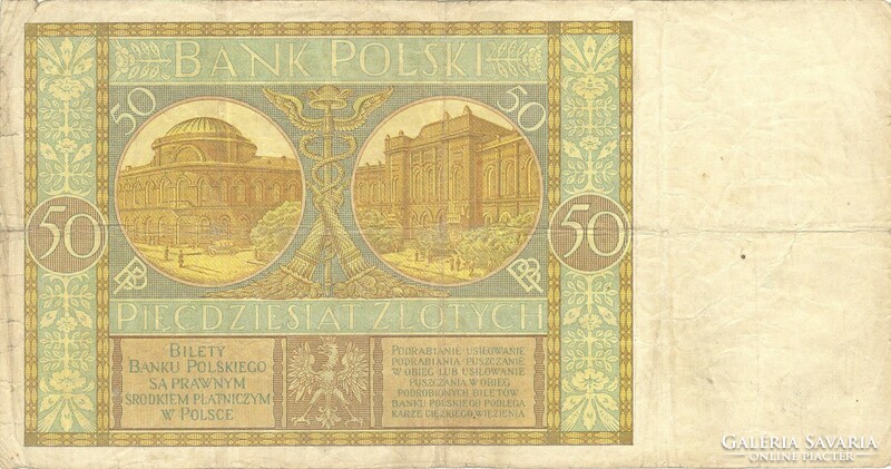 50 zloty zlotych 1929 Lengyelország 2.