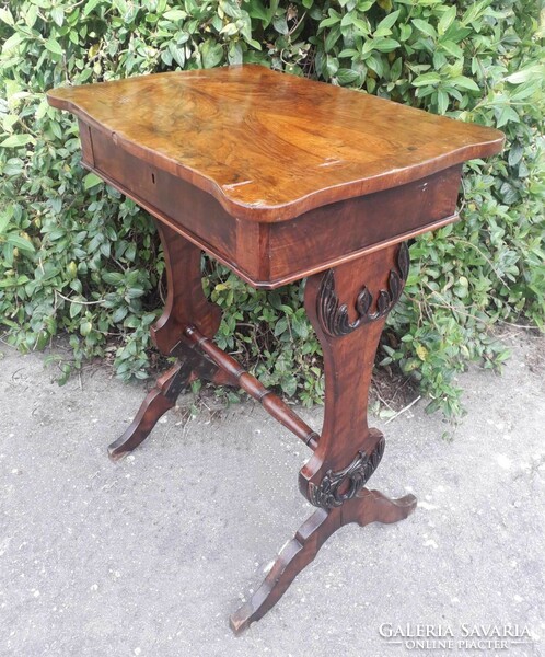 Antique Biedermeier sewing table.