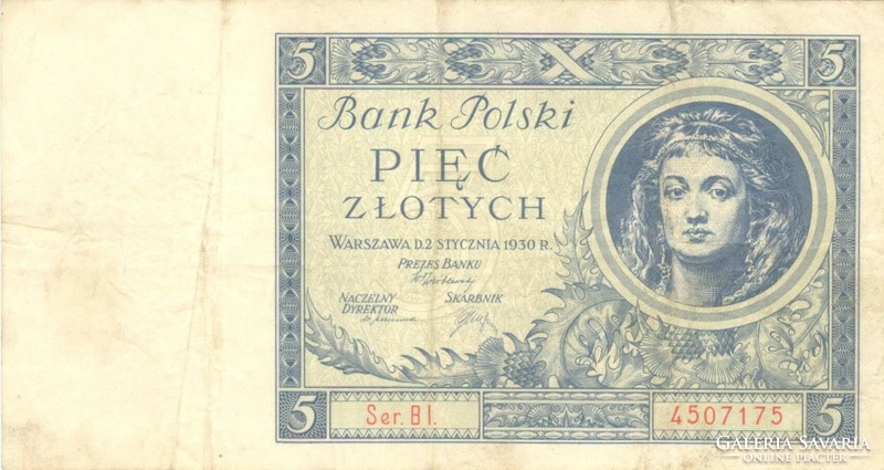 5 zloty zlotych 1930 Lengyelország 3.