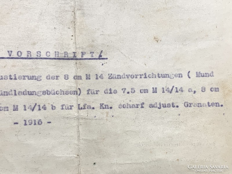 1916 Wien k.U.K. Inspector der technischen artillerie adjustierung für 8cm m14 7.5cm m14 grenades