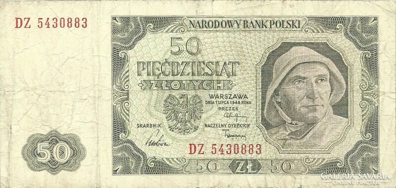 50 zloty zlotych 1948 Lengyelország 2.