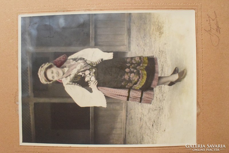 Antique photo, folk costume balaton boglár 18 x 24 cm