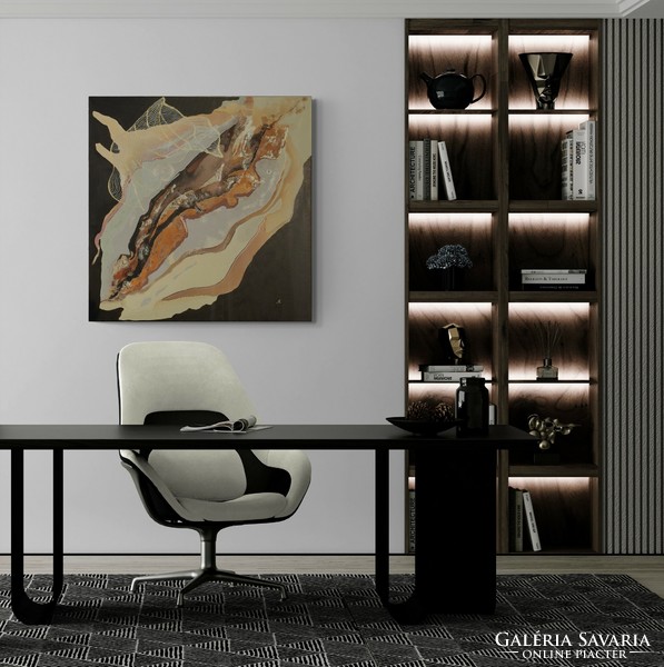 Andrea elek - shell - abstract painting - 100x100 cm