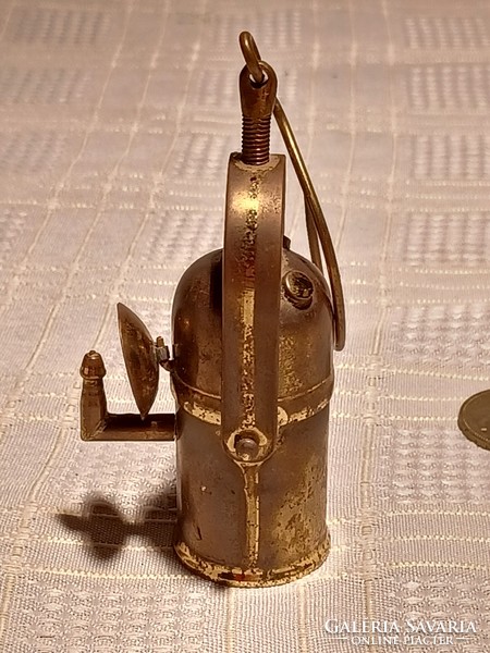 Small brass miner's lamp ornament