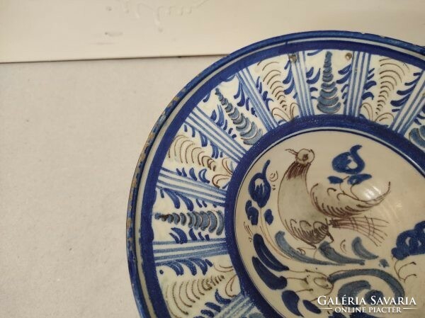 Antik borbély tál fodrász eszköz porcelán tányér 18. század madár 436 8634